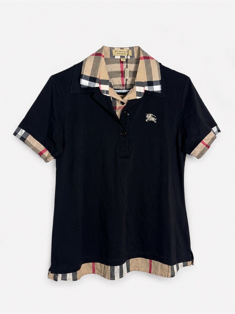 Women’s Burberry London England Black Polo Shirt